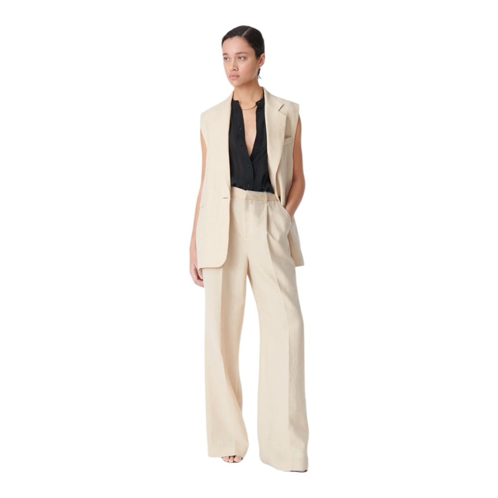 Vanessa Bruno Christen Single-Button Cotton-Linen Vest Size: 44 (US Size: 12)